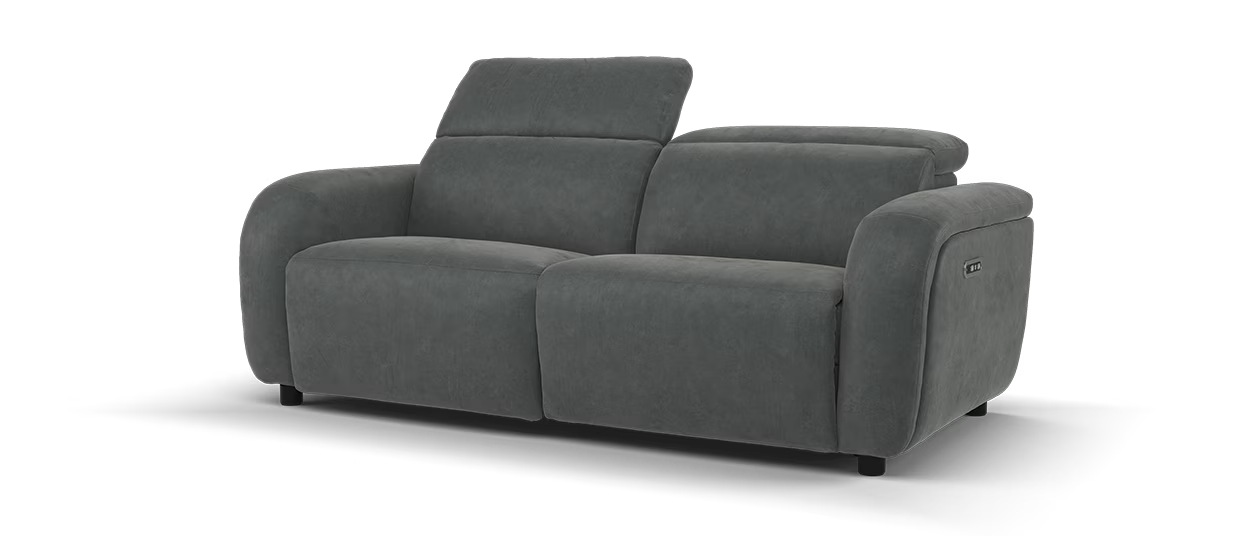 Sofology Drift 2.5 Seater Power Recliner/Headrest in Lifestyle Flecked Fabric Charcoal