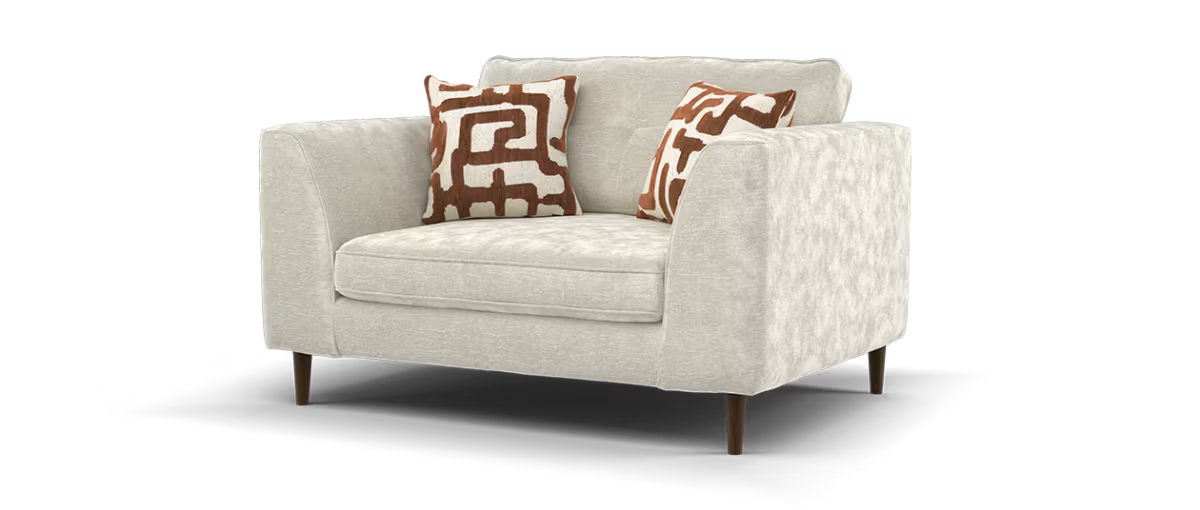 Sofology Roscoe Fabric Loveseat in Linen Look Chenille Stone Mix