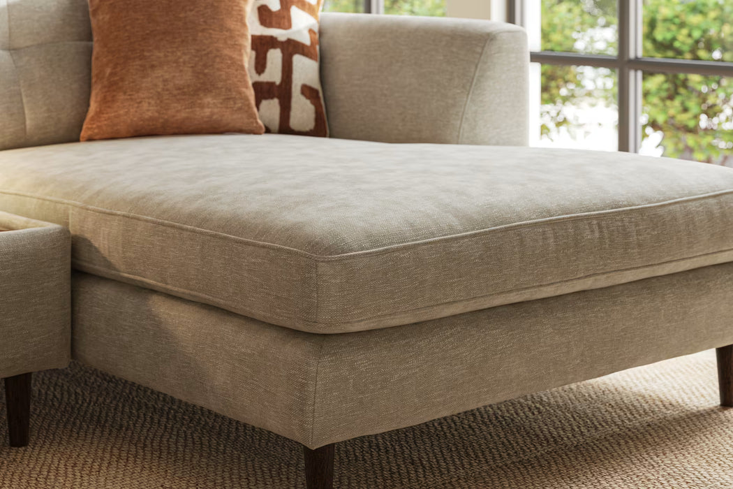 Sofology Roscoe Fabric 3 Seater Chaise Console in Linen Look Chenille Stone Mix
