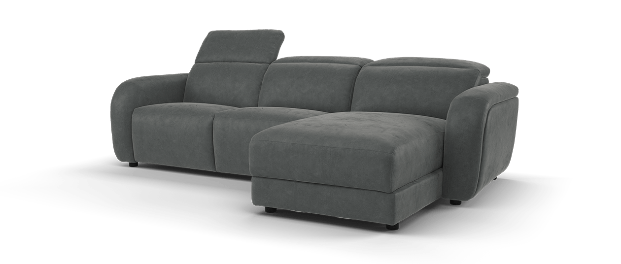 Sofology Drift Fabric 4 Seater Chaise In Lifestyle Flecked Fabric Charcoal