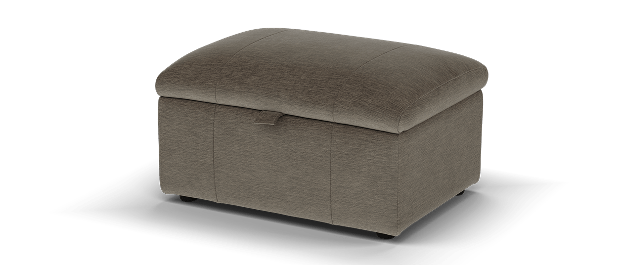 Sofology Portofino Designer Storage Footstool in Luxury Deep-Pile Chenille Mole