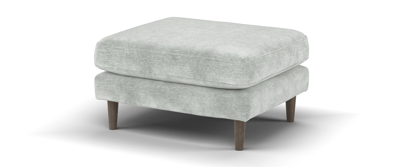 Sofology Large Roscoe Fabric Linen Look Chenille Grey All Over Foot Stool