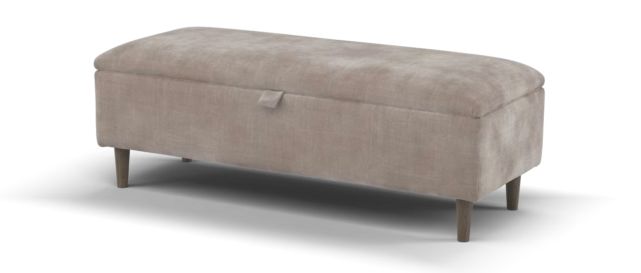 Sofology Roscoe Storage Footstool in Soft Chenille Wicker All Over