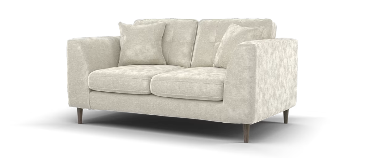 Sofology Roscoe Fabric 2 Seater in Linen Look Chenille Stone