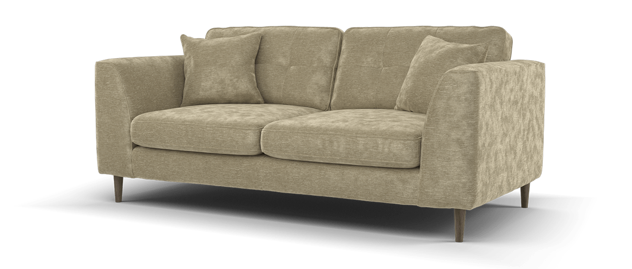Sofology Roscoe Fabric 3 Seater in Linen Look Chenille Oatmeal All Over