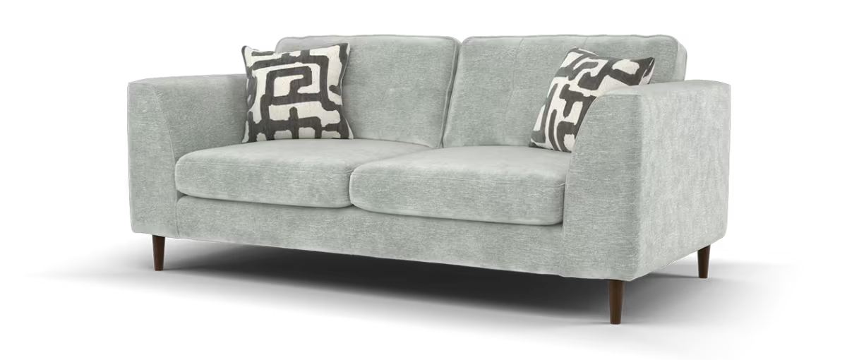 Sofology Roscoe Fabric 3 Seater in Linen Look Chenille Grey Mix