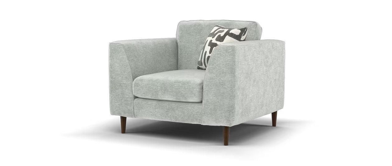 Sofology Roscoe Chair in Linen Look Chenille Grey Mix