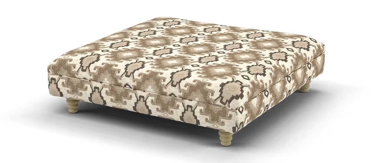 Sofology Samerson Designer Footstool in Fabric Natural All Over