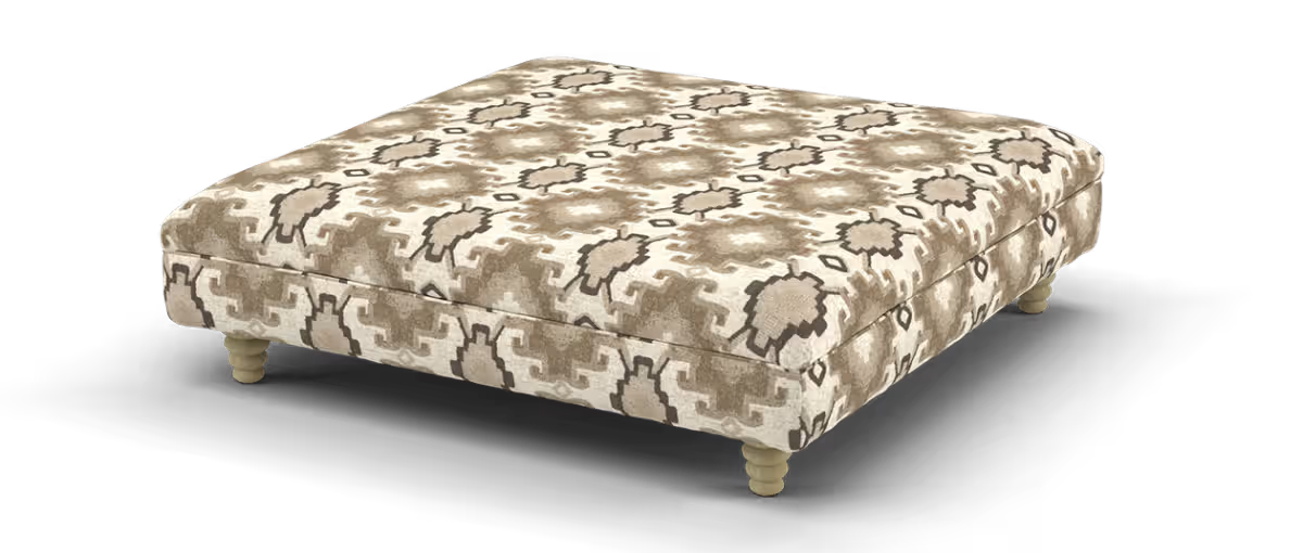 Sofology Samerson Fabric Designer Footstool in Kilim Designer Natural All Over