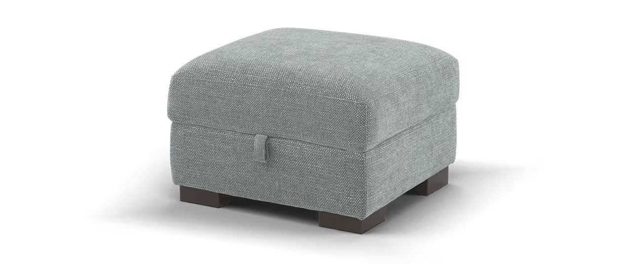 Sofology Elevate Fabric Storage Footstool in Chunky Linen Chenille Grey