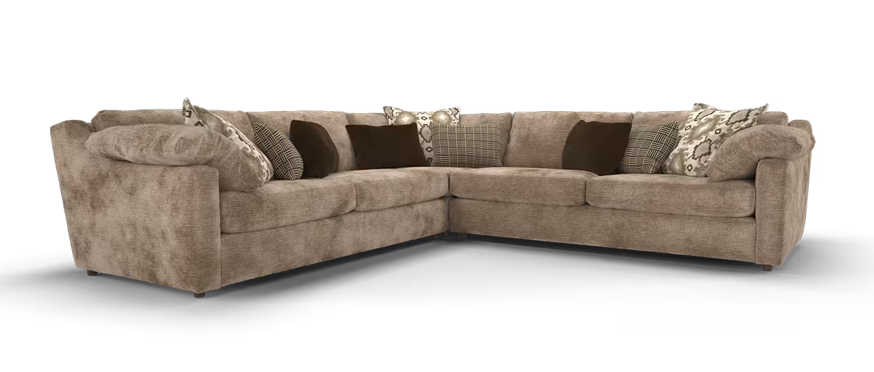 Sofology Samerson Fabric 3 Corner 3 in Soft Slub Chenille Mocha Mix