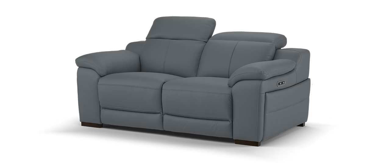 Sofology Portland 2 Seater Power Recliner in Trusty Soft Matt Leather Granite
