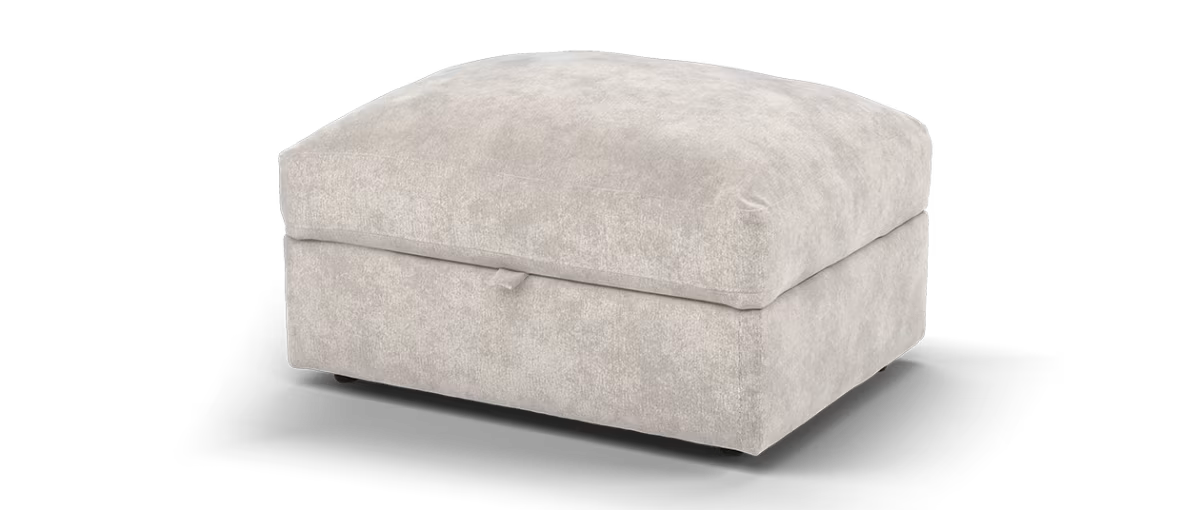 Sofology Moderna Fabric Storage Footstool Feather Flex Interior in Lifestyle Plush Chenille Wicker
