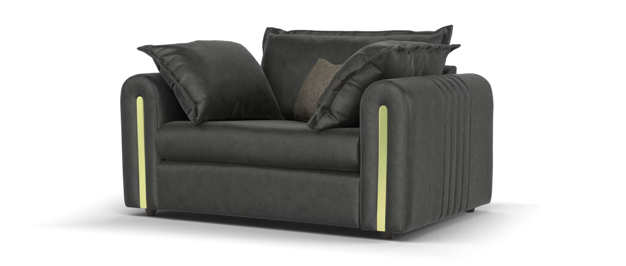 Sofology Savoy Loveseat in Lifestyle Dapple Fabric Anthracite Mix