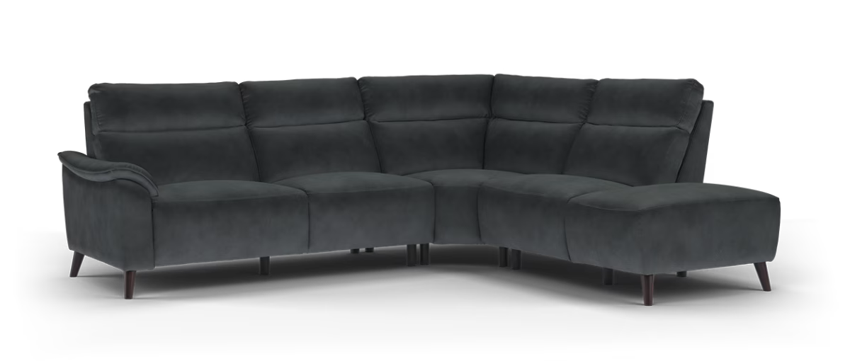 Sofology Arlo Fabric 3 Corner 1 .5 Chaise in Lifestyle Flecked Anthracite
