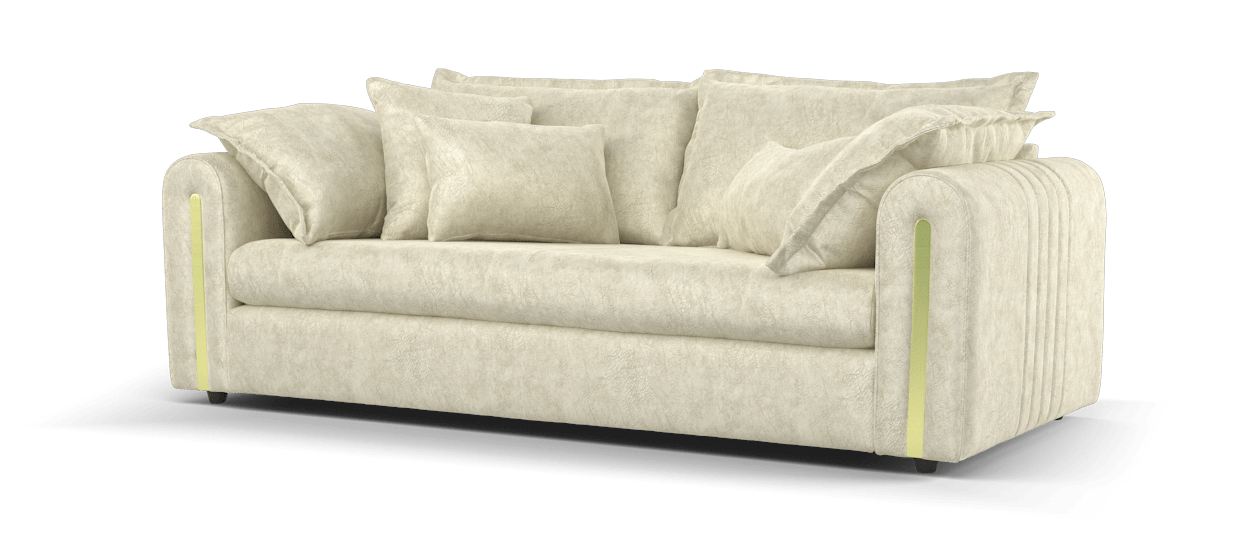 Sofology Savoy Fabric 3 Seater Gold Trim in Lifestyle Dapple Marble Mix