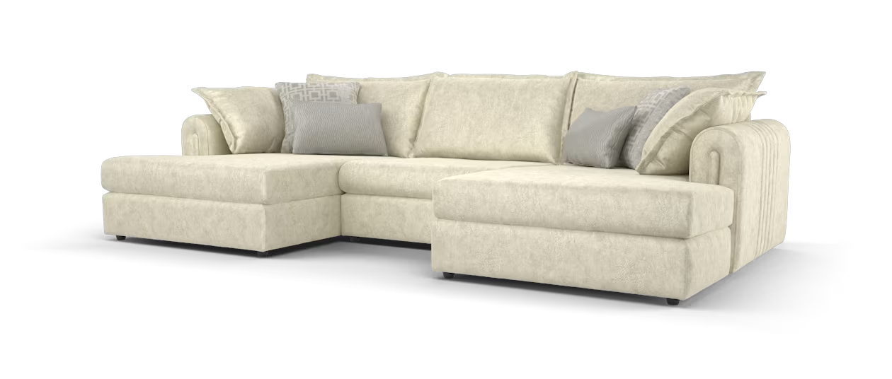 Sofology Savoy Grande Double Chaise in Lifestyle Dabble Fabric Marble Mix