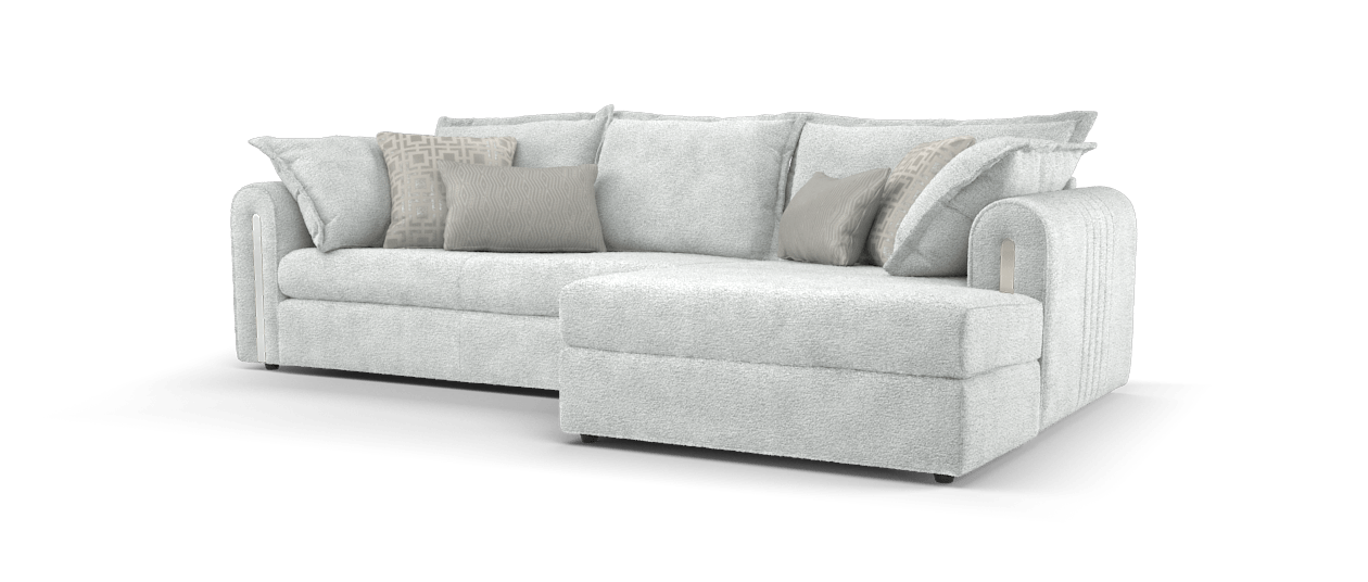 Sofology Savoy Small Chaise In Savoury Soft - Boucle Sliver Mix