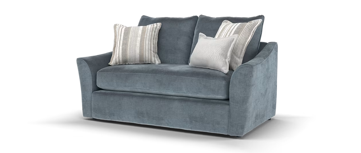 Sofology Holkham 2 Seater In Fine Textured Chenille Steel Blue Mix