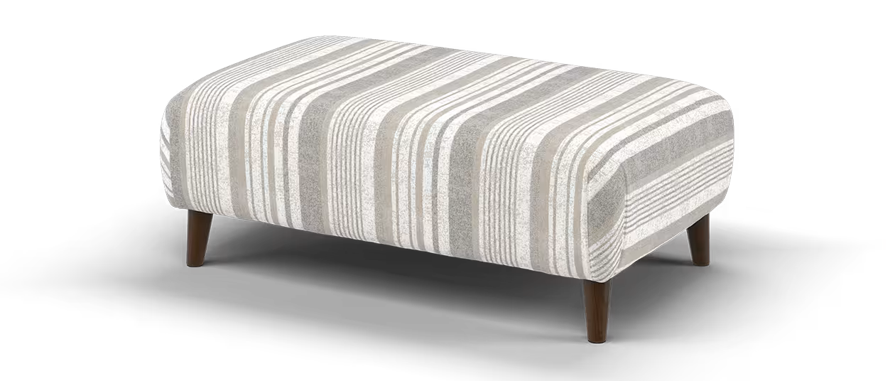 Sofology Holkham Fabric Designer Footstool in Stripe Linen