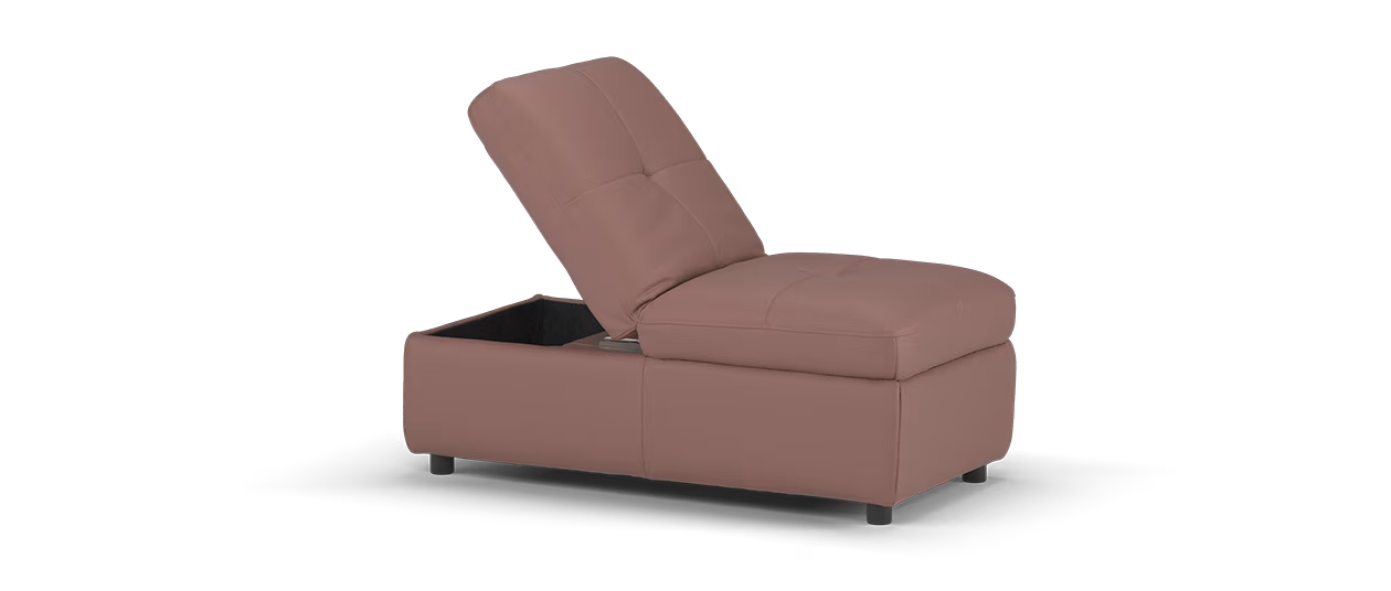 Sofology Atlanta Dual Footstool with Storage in Soft Matt Leather OxBlood