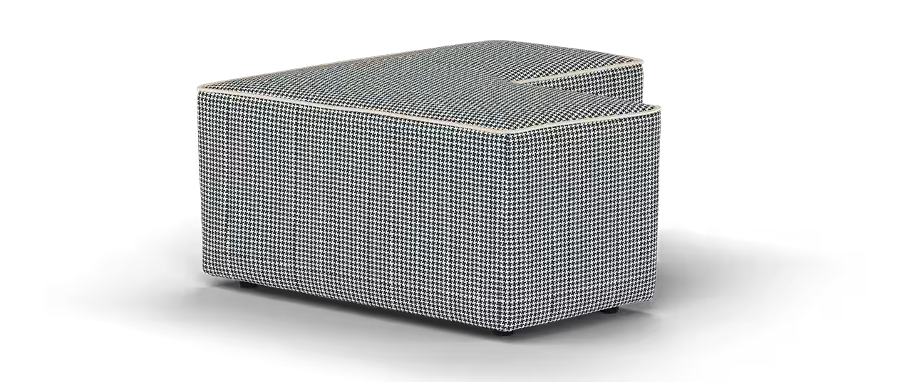 Sofology Atelier Fabric Designer Footstool in Houndstooth Monochrome