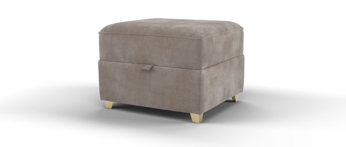 Sofology Remy Fabric Small Storage Footstool in Soft Chenille Wicker