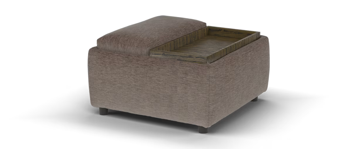 Sofology Rowan Fabric Designer Storage Footstool in Luxury Deep Pile Chenille Mole
