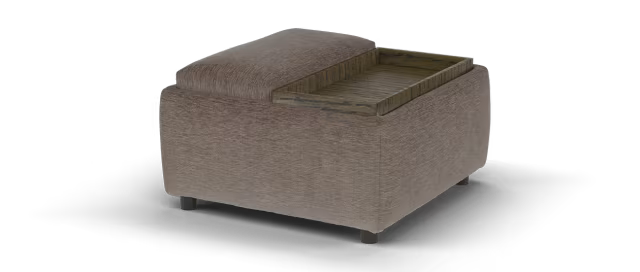 Sofology Rowen Designer Footstool in Luxury Deep-Pile Chenille Mole All Over