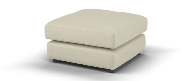 Sofology Rowan Leather Footstool in Trusty Embossed Stone