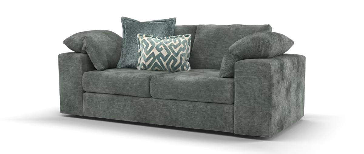 Sofology Harrington Fabric 2 Seater in Soft Slub Chenille Pine Mix