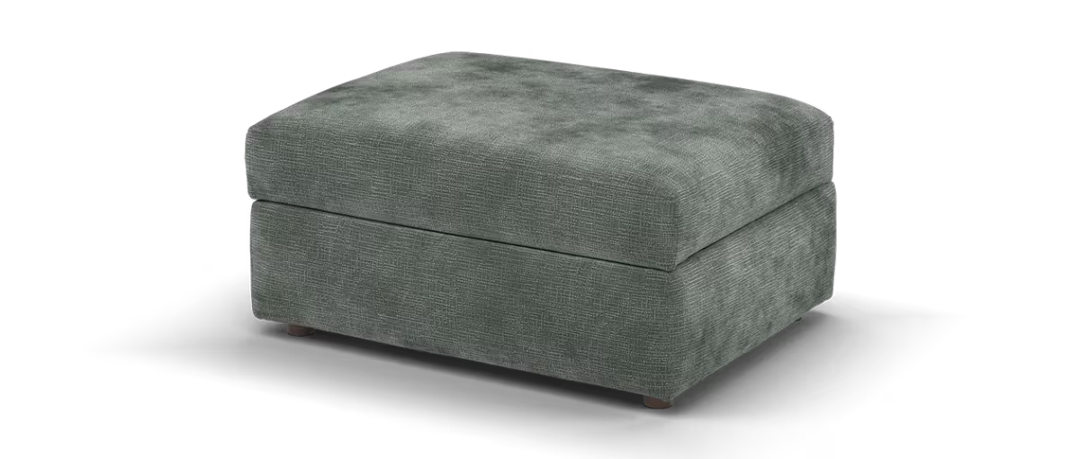 Sofology Harrington Fabric Large Storage Footstool in Soft Slub Chenille Pine