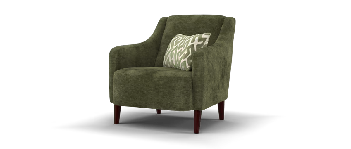 Sofology Harrington Fabric Accent Chair in Soft Slub Chenille Olive Mix