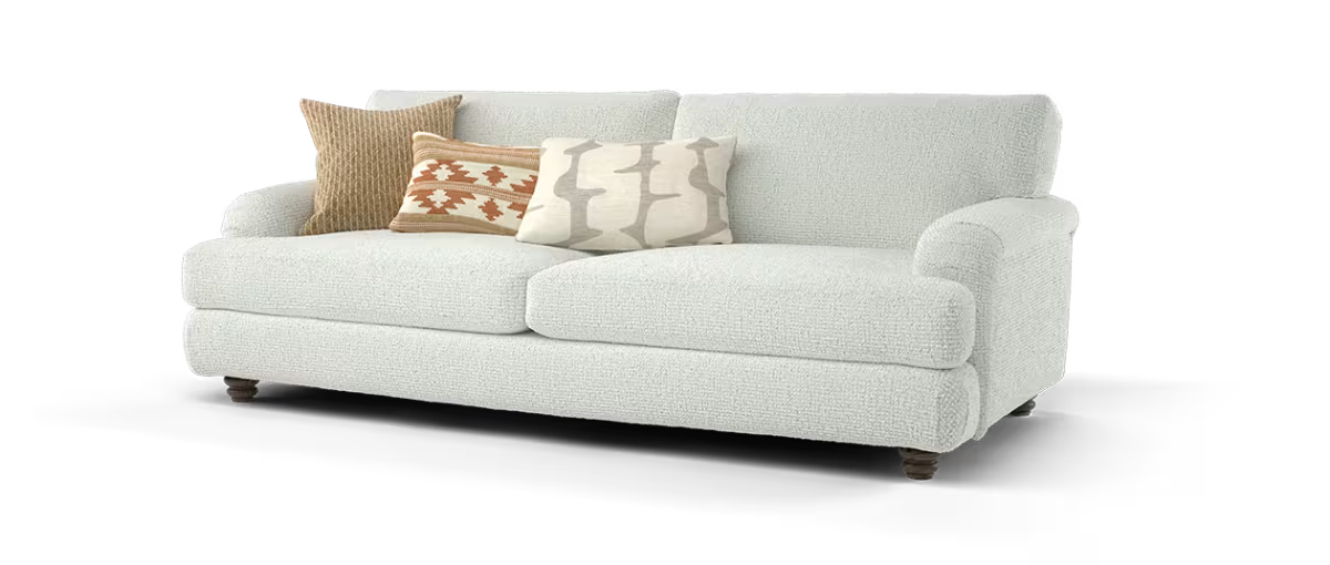 Sofology Hampton Fabric 3 Seater in Chunky Knit Chenille Natural/Burnt Sienna Mix
