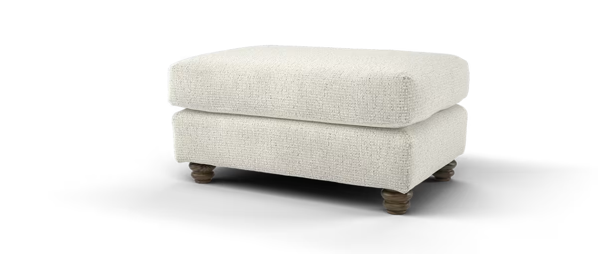 Sofology Hampton Fabric Small Bench Foostool in Chunky Knit Chenille Opal