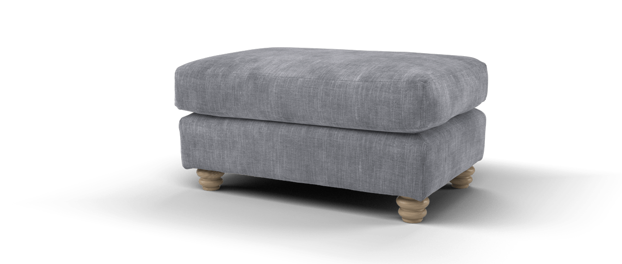 Sofology Hampton Small Bench Footstool in Aston Steel