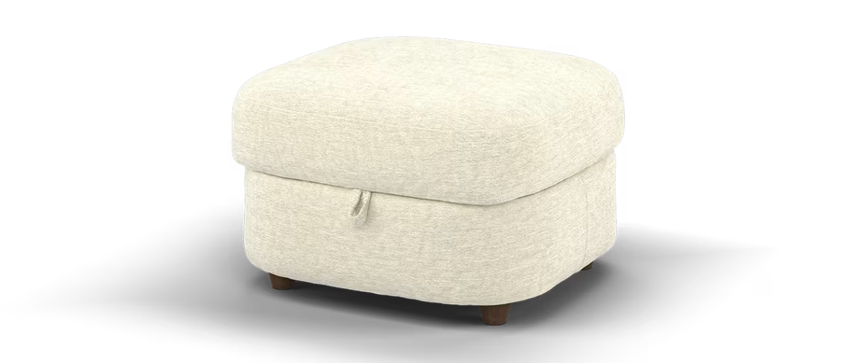 Sofology Sydney Fabric Storage Footstool in Lustre Chenille Natural