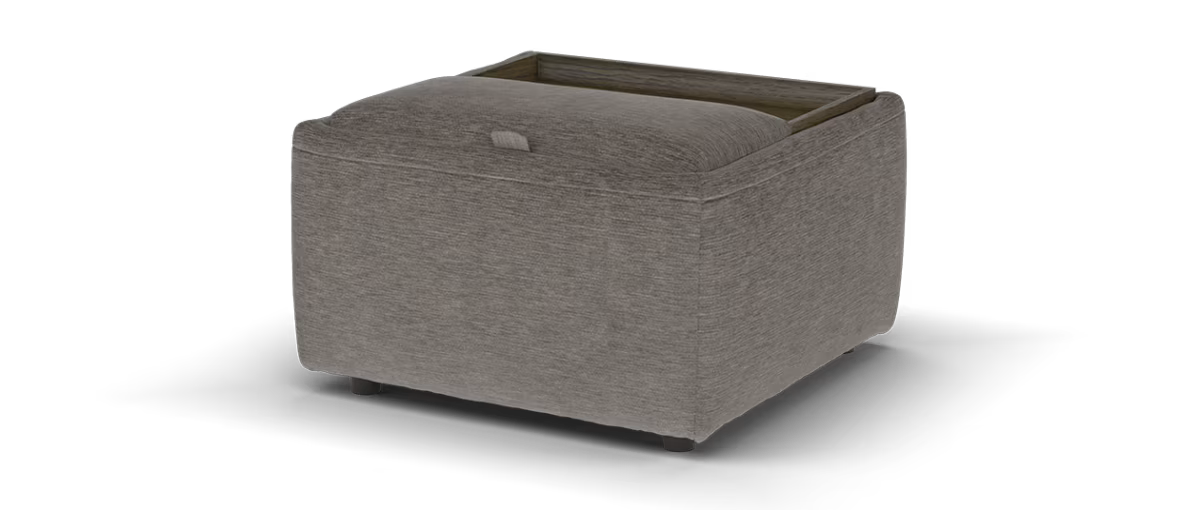 Sofology Emme Fabric Designer Storage Footstool in Luxury Deep Pile Chenille Mole