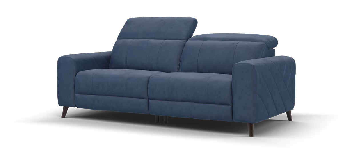 Sofology The Allure Fabric 2.5 Seater Power Recliner/Headrest Heated Seats Lumbar Support in Lifestyle Flecked Navy