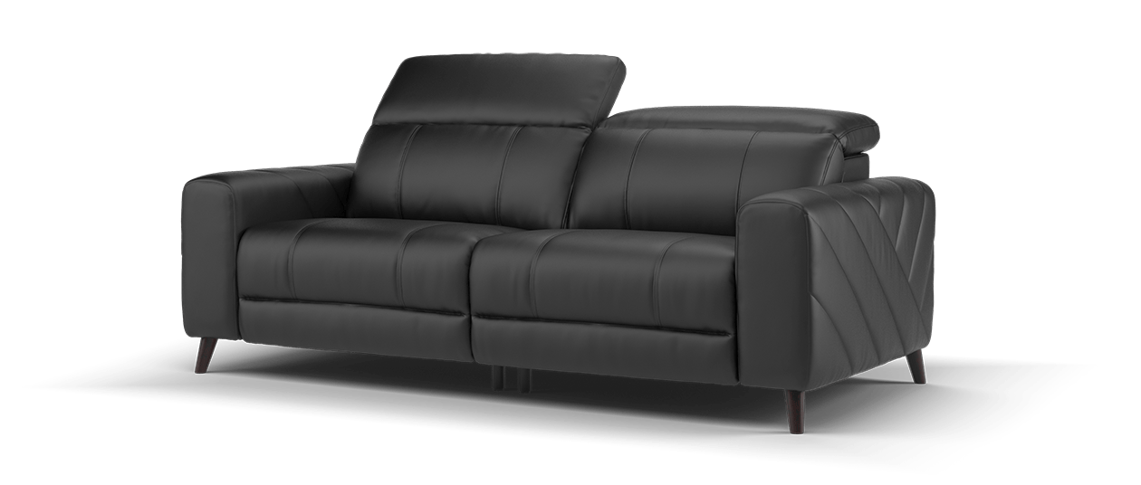 Sofology Allure Leather 2 Seater in Trusty Embossed Jet Black