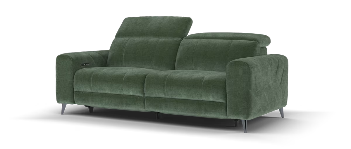 Sofology Allure Fabric 2.5 Seater Power Recliner/Headrest in Relaxed Chenille Pine