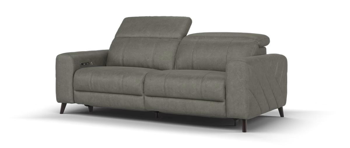 Sofology Allure Fabric 2.5 Seater Power Recliner/Headrest Heated Seats in Lifestyle Flecked Mocha