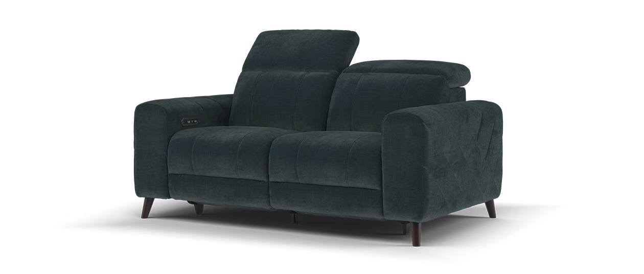 Sofology Allure 2 Seater Power Recliner/Headrest and Head Seats in	Relaxed Chenille Ink