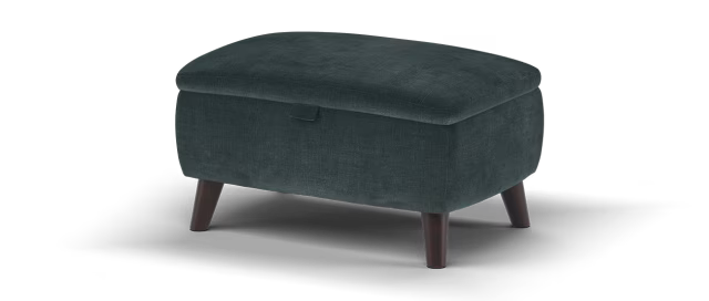 Sofology Allure Designer Storage Footstool in Relaxed Chenille Ink