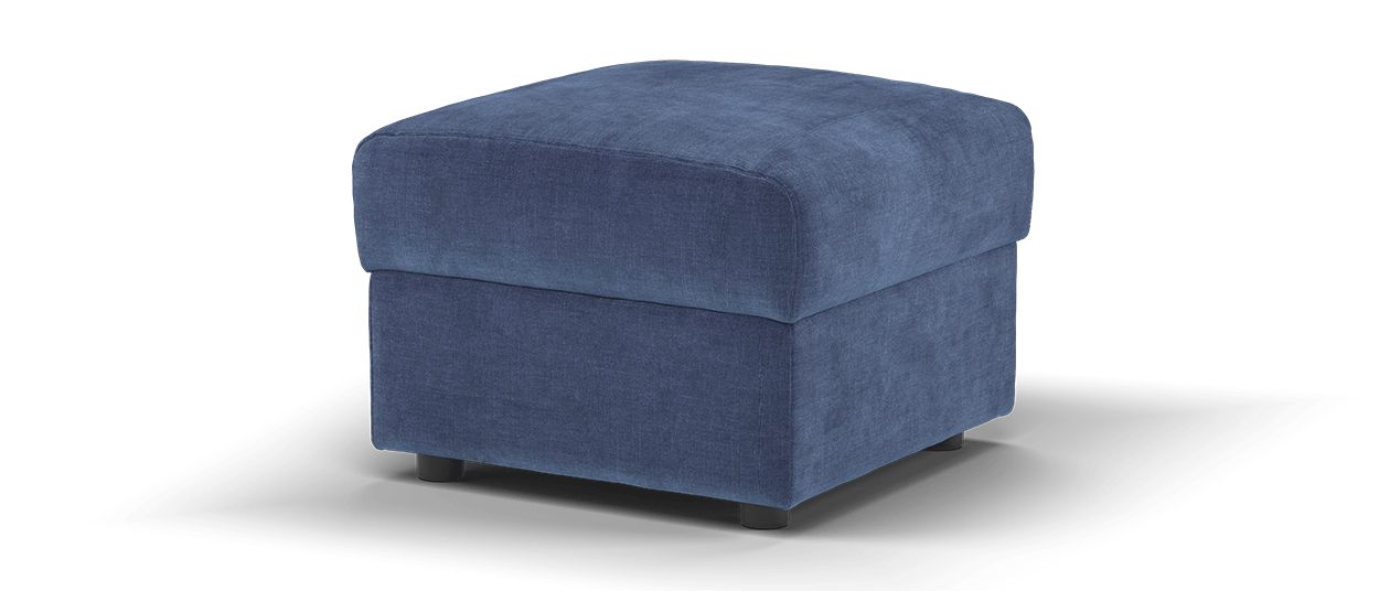 Sofology Sasso Fabric Storage Footstool in Soft Relaxed Chenille Denim
