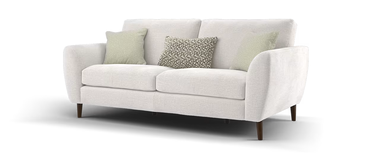 Sofology Hackney Fabric 3 Seater Memory Foam Seats in Linen Look Chenille Mist Mix