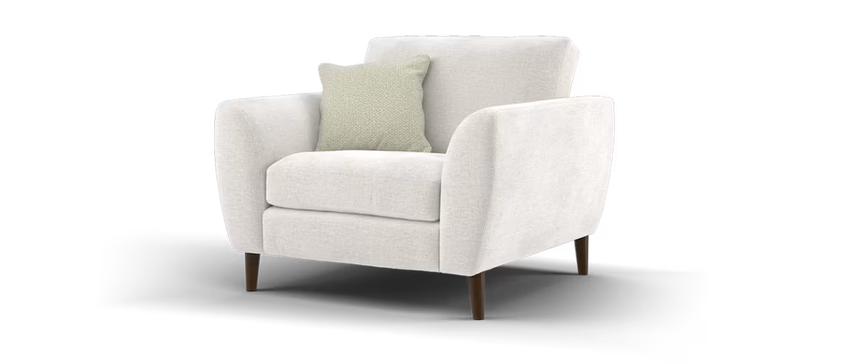 Sofology Hackney Fabric Chair Sprung Seat in Linen Look Chenille Mist Mix