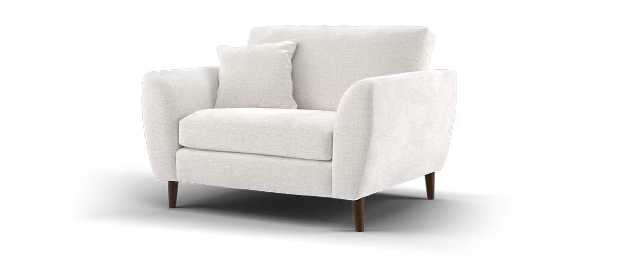 Sofology Hackney Fabric Loveseat Memory Foam Seats in Linen Look Chenille Mist