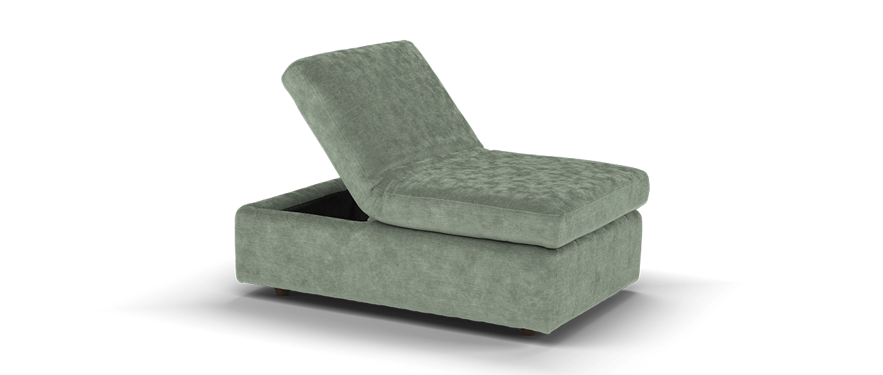 Sofology Elara Dual Footstool With Storage In Chenille Eucalyptus