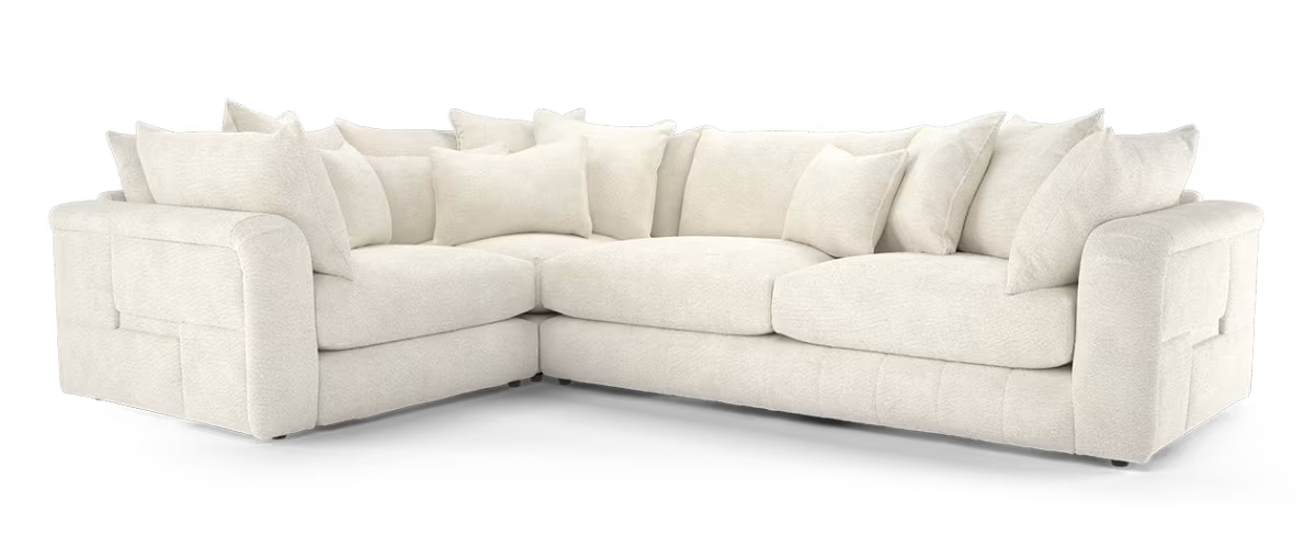 Sofology Westwood Fabric 1 Corner 3 No Trim in Soft Boucle Ecru